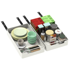 2-Pack Pull Out Cabinet Organizers with Smooth Sliding