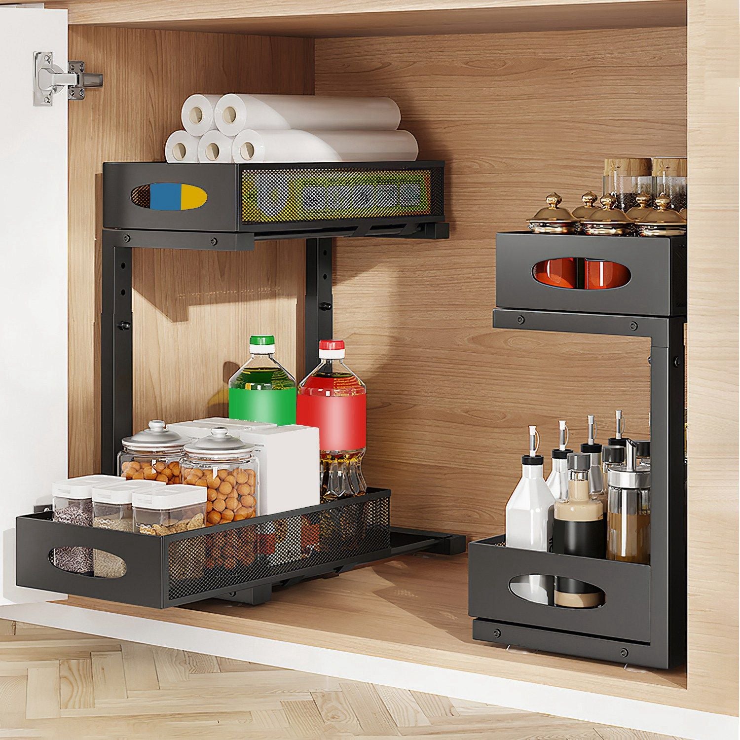 Two-Piece Adjustable Pull-Out Under-Sink Organizer
