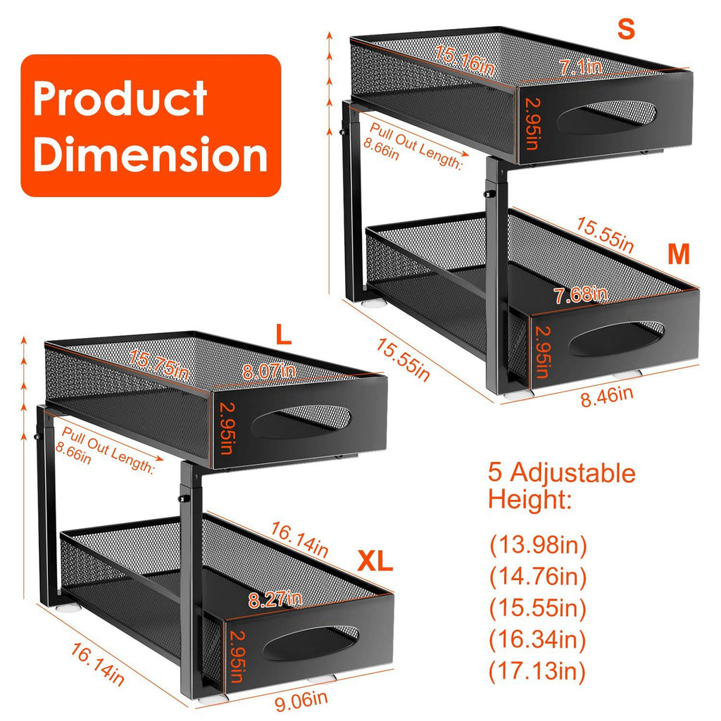 Two-Piece Adjustable Pull-Out Under-Sink Organizer