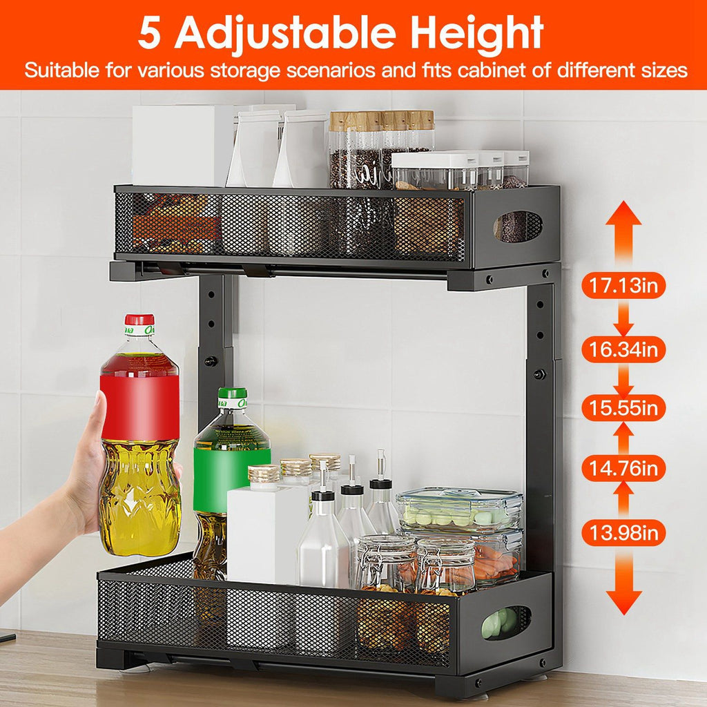 Two-Piece Adjustable Pull-Out Under-Sink Organizer