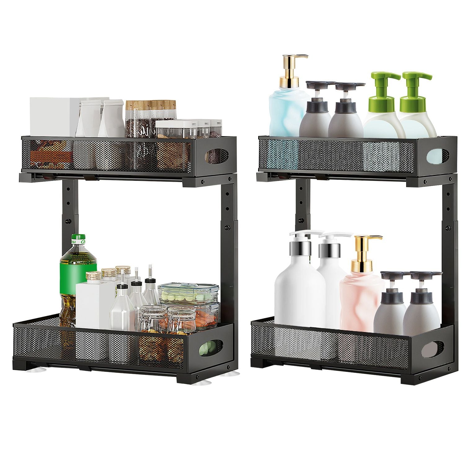 Two-Piece Adjustable Pull-Out Under-Sink Organizer