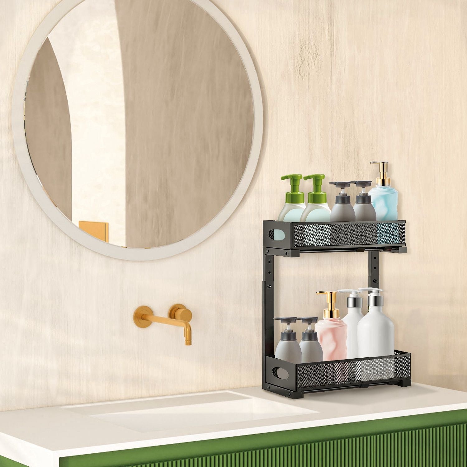 Two-Piece Adjustable Pull-Out Under-Sink Organizer