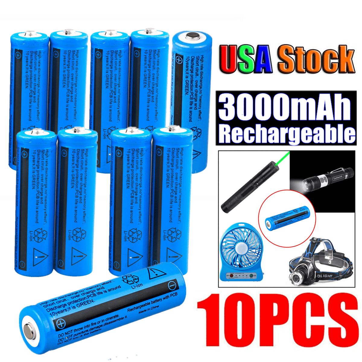 Rechargeable Batteries for Flashlights and Devices