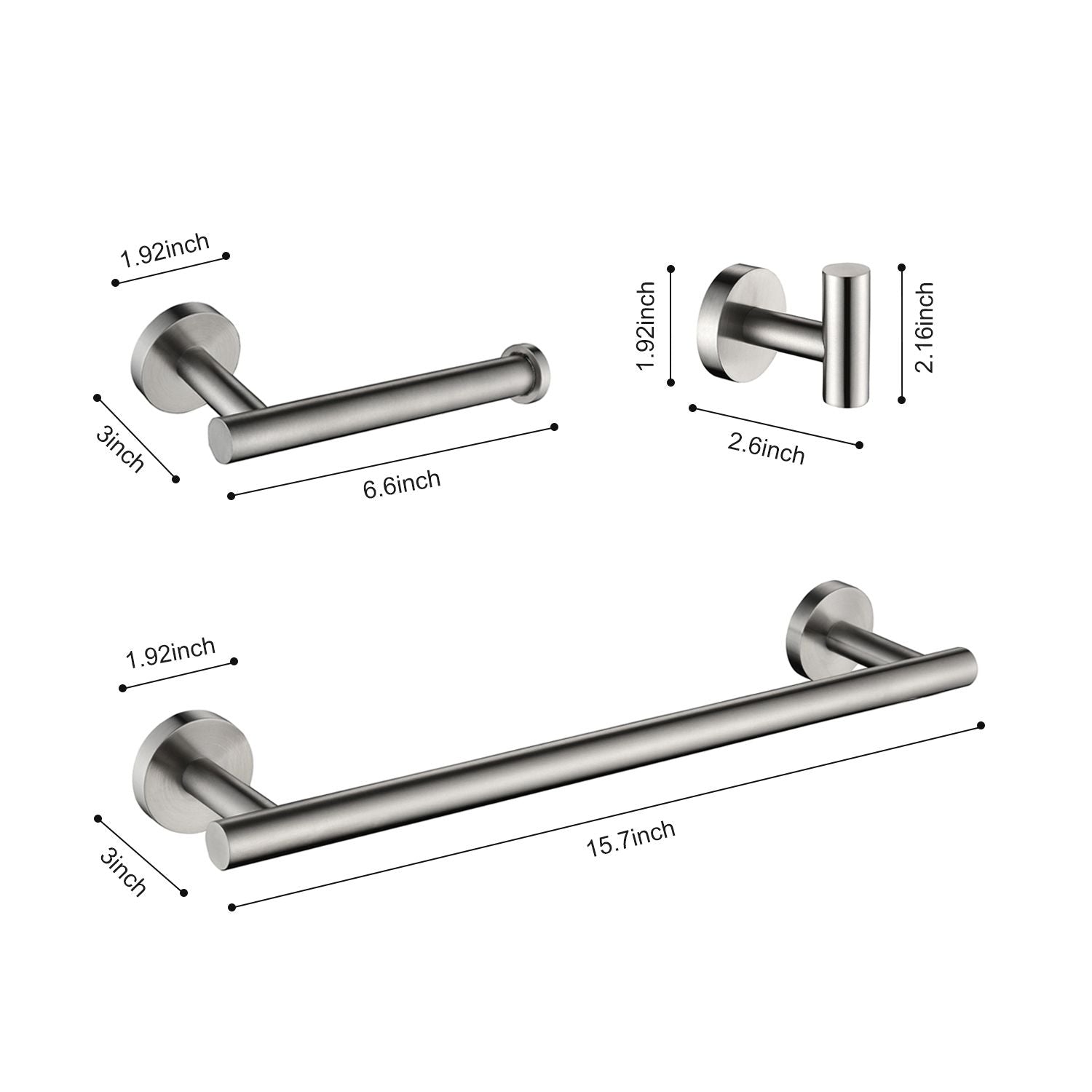 3-Piece Bathroom Hardware Set for Modern Organized Spaces