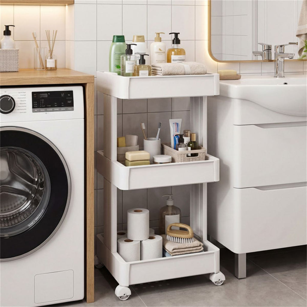3-Tier DIY Rolling Utility Cart for Kitchen & Bathroom