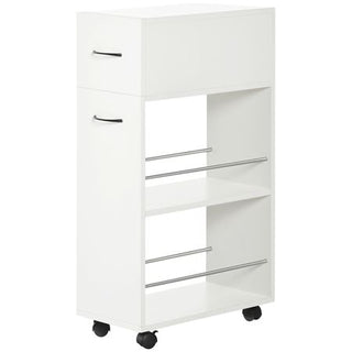 3- tier Slim Storage Cart, Rolling Narrow Kitchen Cart on Wheels for Small Place, Slide
