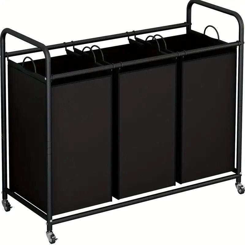 63.4-Gallon 3-Bag Rolling Laundry Sorter with Lockable Wheels