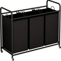 63.4-Gallon 3-Bag Rolling Laundry Sorter with Lockable Wheels