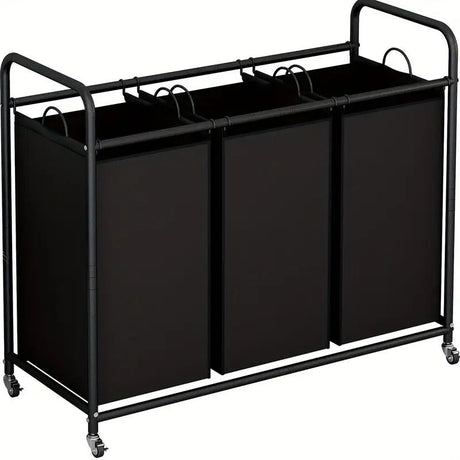 63.4-Gallon 3-Bag Rolling Laundry Sorter with Lockable Wheels