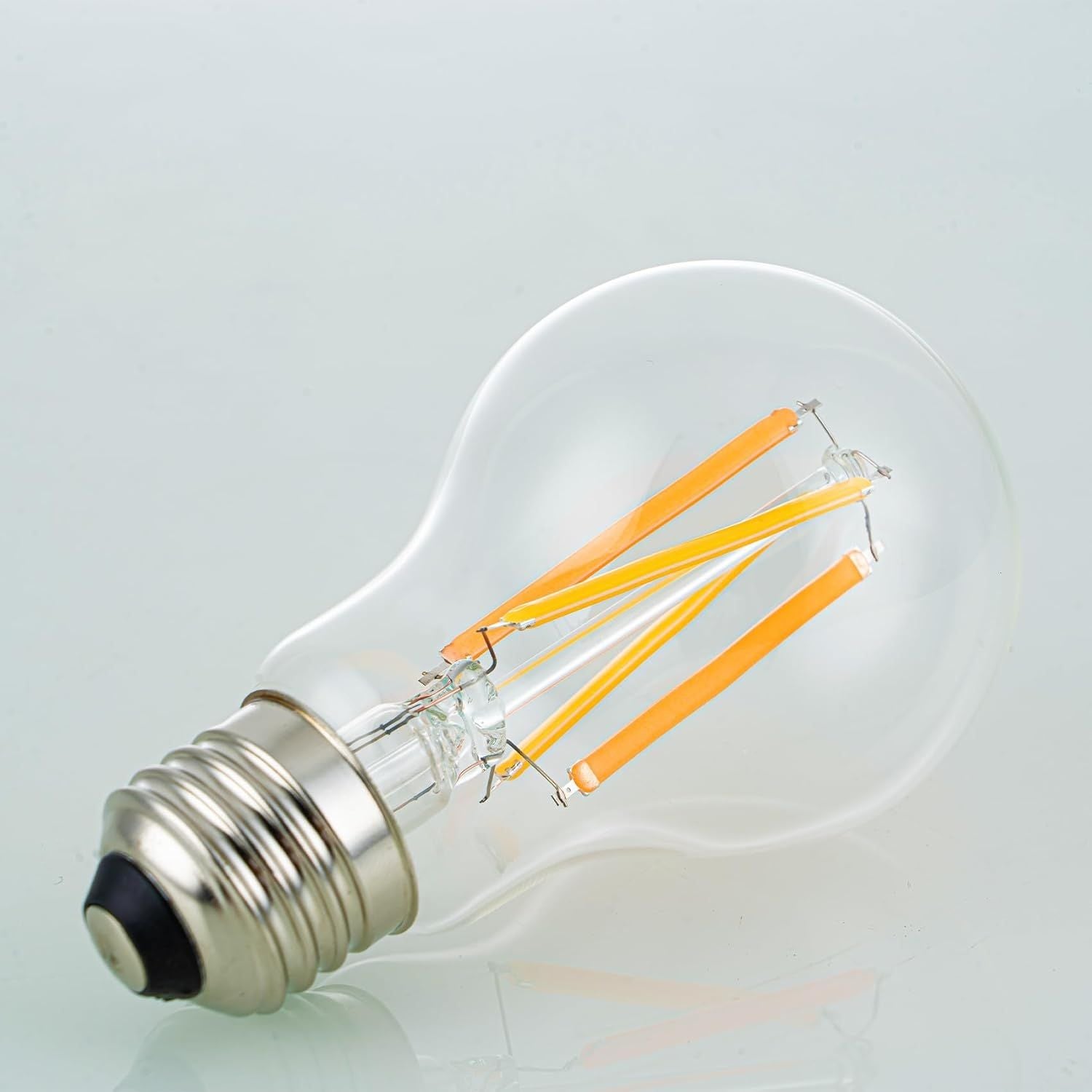 3-Color Temp LED Bulb E26 60W Equivalent 2700K-6000K A19 6W Clear Glass 2-Pack