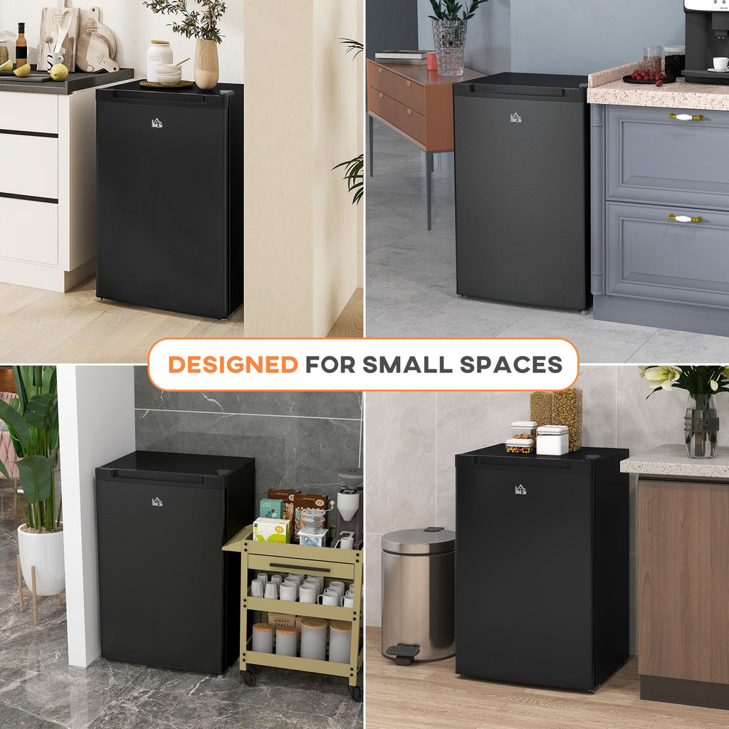 Compact Upright Freezer with Adjustable Thermostat and Reversible Door