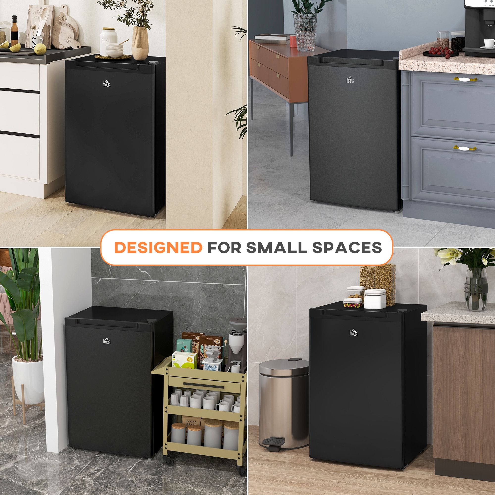 Compact Upright Freezer with Adjustable Thermostat and Reversible Door