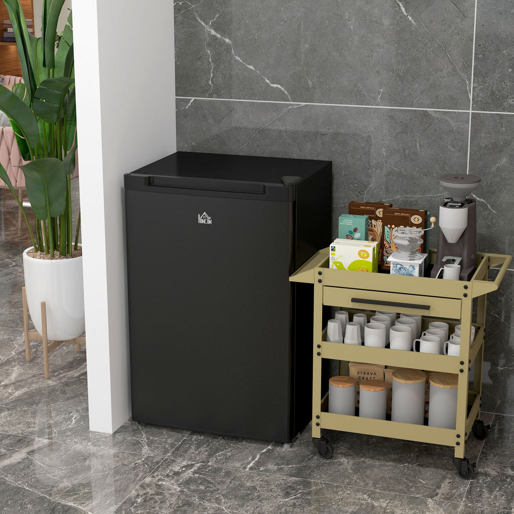 Compact Upright Freezer with Adjustable Thermostat and Reversible Door