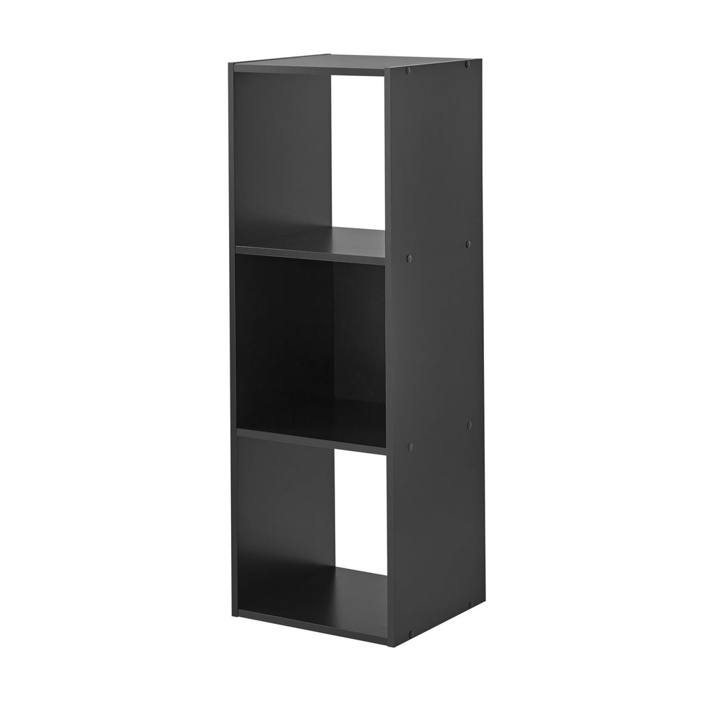 Black Three-Cube Organizer with Flexible Orientation