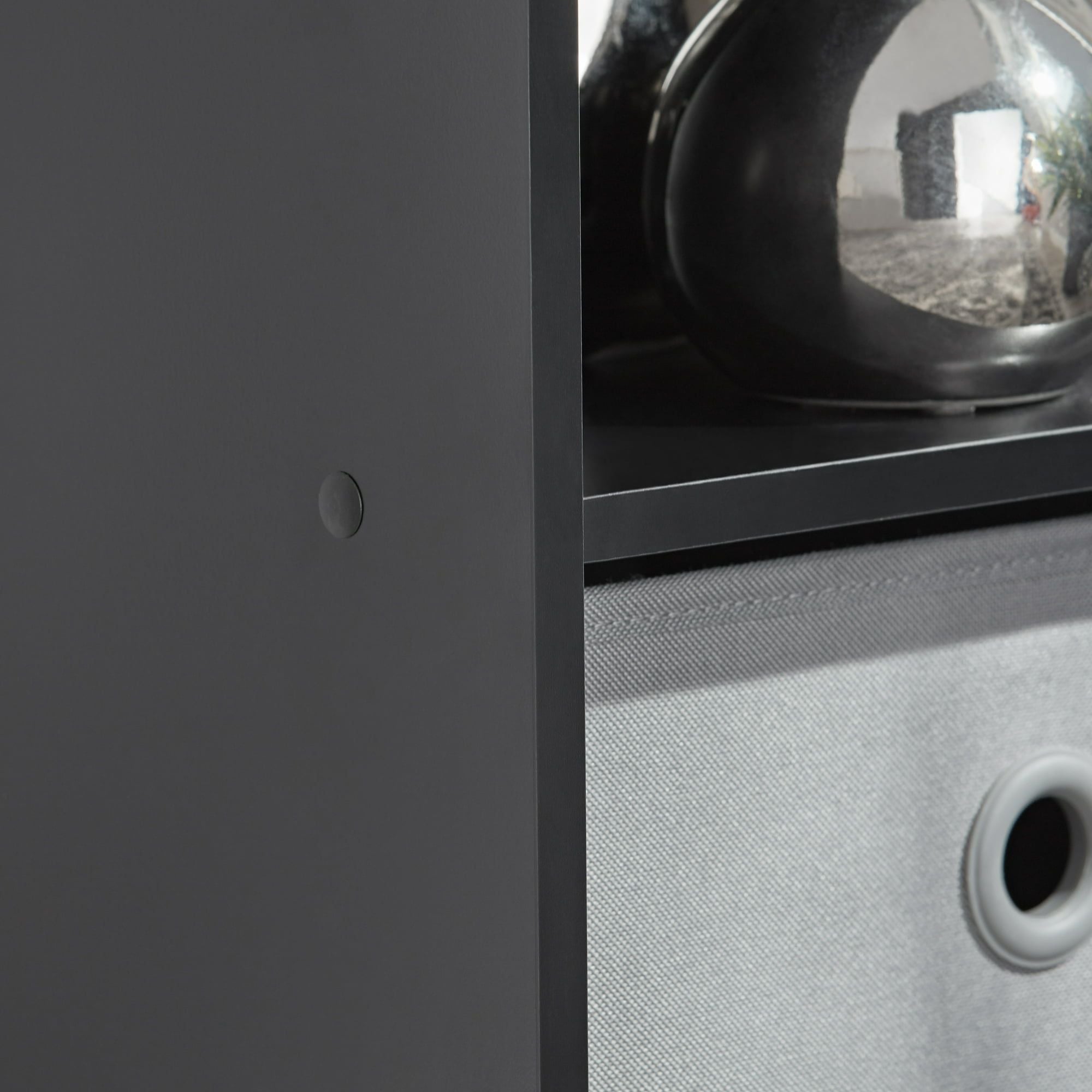 Black Three-Cube Organizer with Flexible Orientation