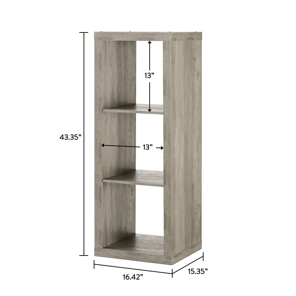 3 Cube Storage Organizer, Rustic Gray (Shipment from Walmart)