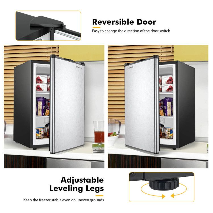 Compact Upright Freezer with Adjustable Interior Storage