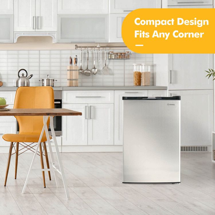 Compact Upright Freezer with Adjustable Interior Storage