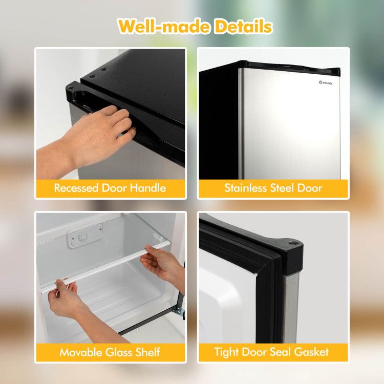 Compact Upright Freezer with Adjustable Interior Storage