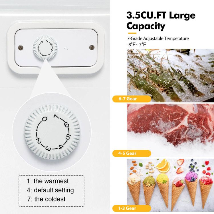 Compact Upright Freezer with Adjustable Interior Storage