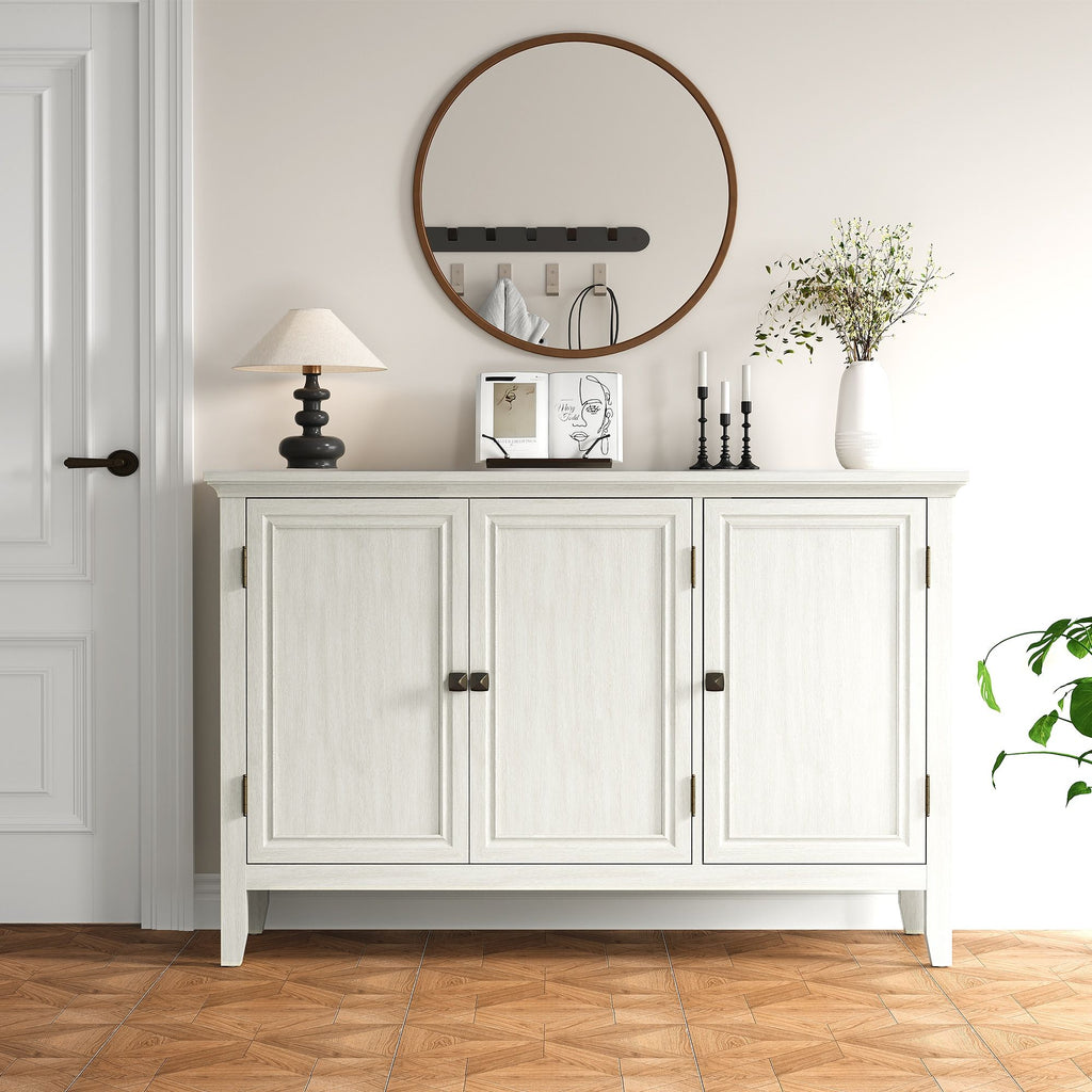 Bohemian Three-Door Buffet Cabinet with Adjustable Shelves