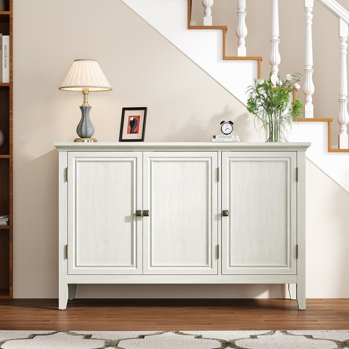 Bohemian Three-Door Buffet Cabinet with Adjustable Shelves