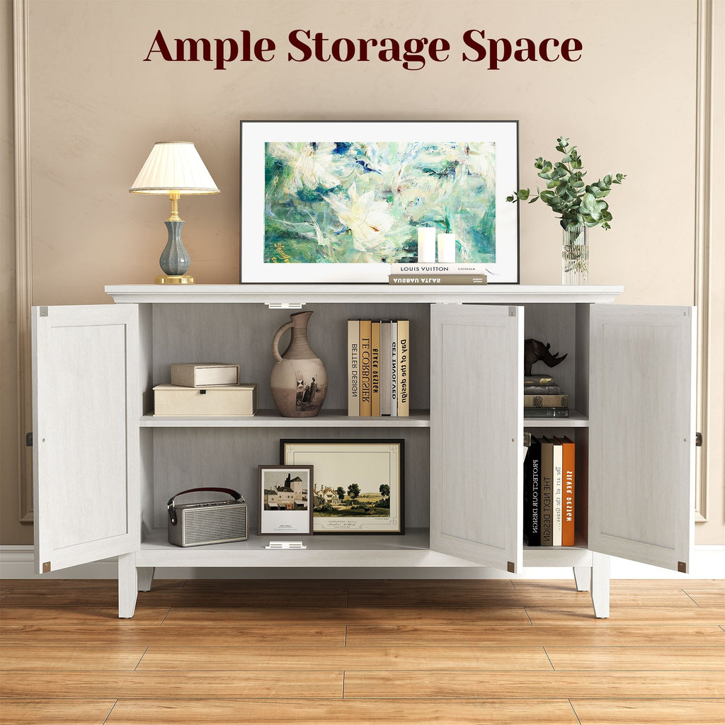 Bohemian Three-Door Buffet Cabinet with Adjustable Shelves