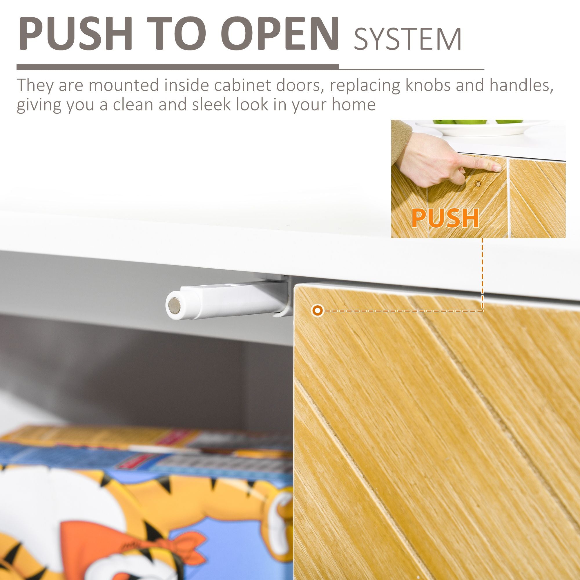Compact Sideboard Buffet Cabinet with Chevron Pattern and Golden Legs