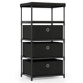 3-Drawer Fabric Storage Cabinet - Removable Foldable Drawers, Industrial Wood Top, Metal Frame with