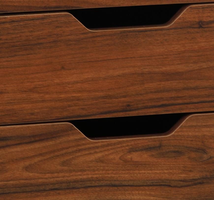 3 Drawer Mobile File Cabinet Rolling Printer Stand Brown Wood Grain Vertical Filing