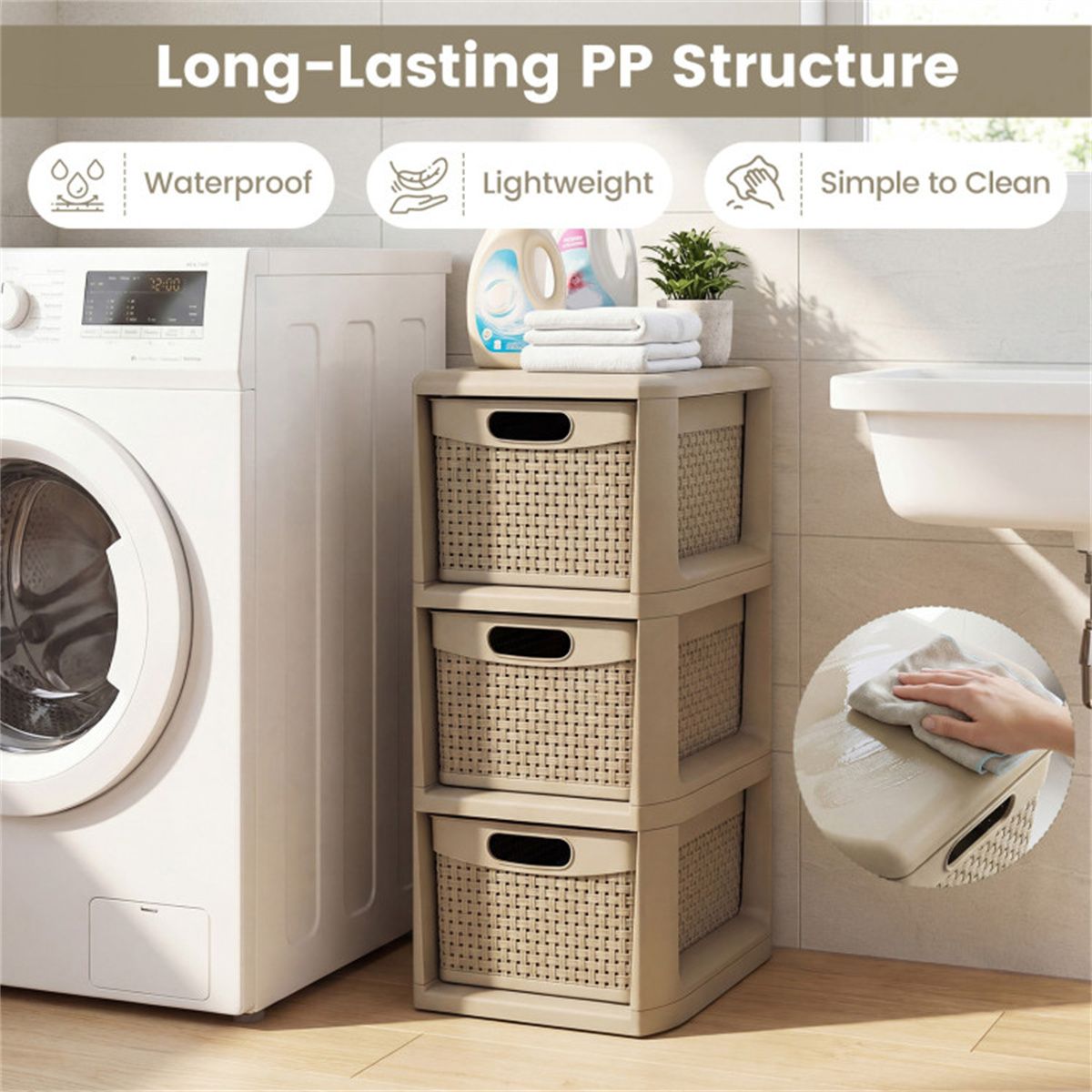 Slim Wicker-Look Drawer Organizer for Compact Spaces