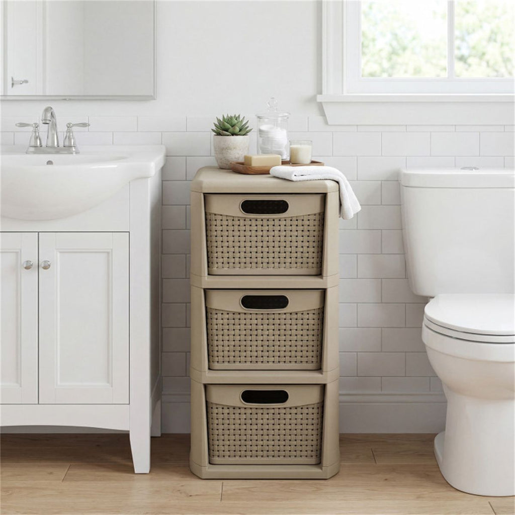 Slim Wicker-Look Drawer Organizer for Compact Spaces
