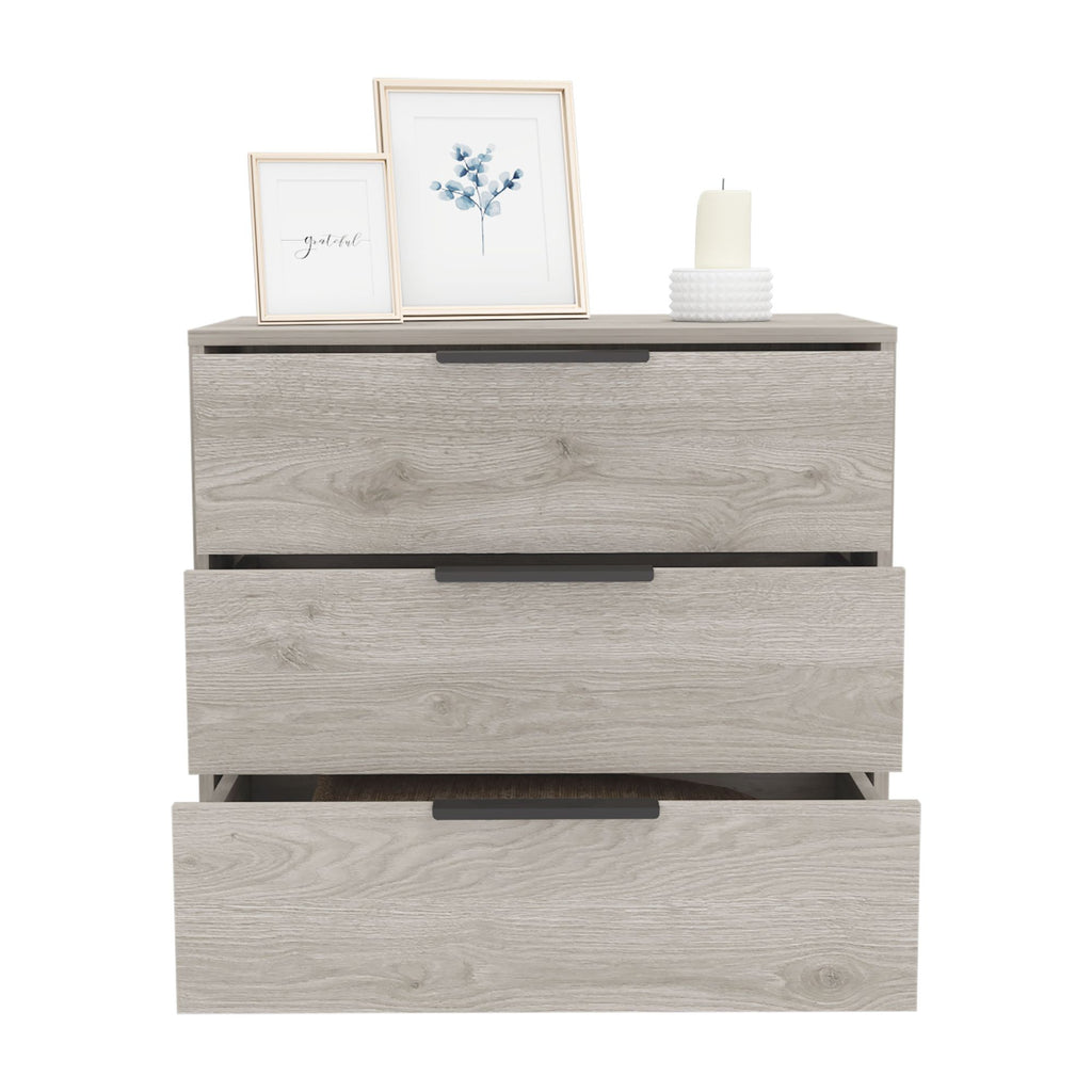3 Drawers Dresser Maryland, Superior Top, Light Gray Finish