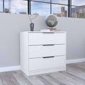 3 Drawers Dresser Maryland, Superior Top, White Finish