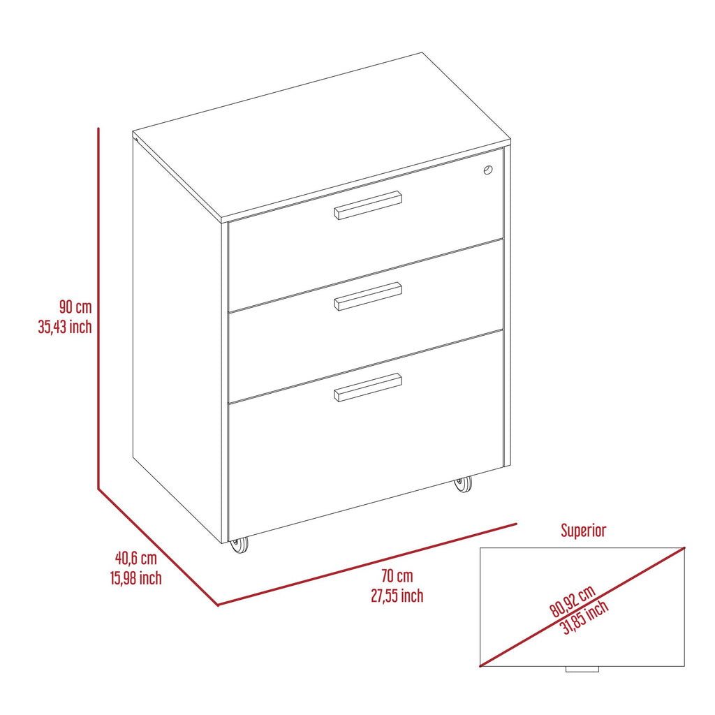Lions Office Three-Drawer Mobile Cabinet