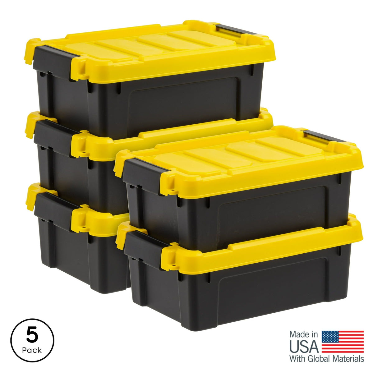 Stackable Latching Storage Bin Set