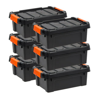 6-Pack 3-Gallon Stackable Storage Bins with Secure Latching Lids for Home Organization