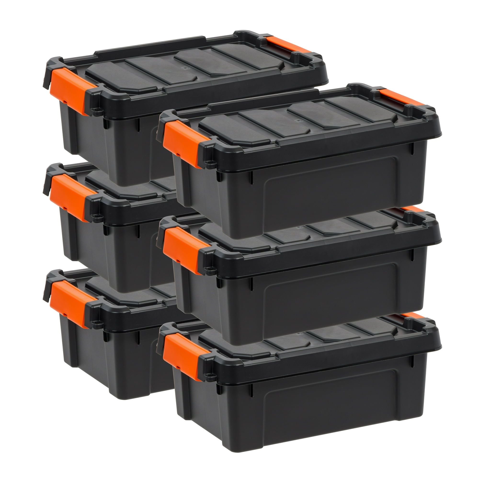 6-Pack 3-Gallon Stackable Storage Bins with Secure Latching Lids for Home Organization