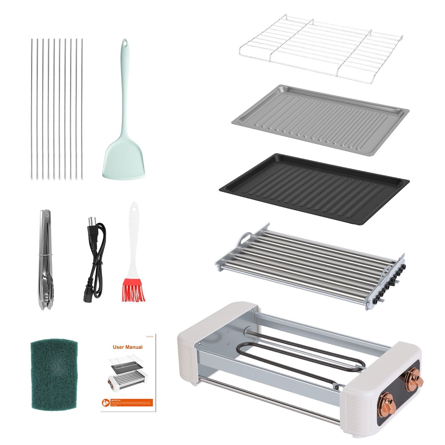3-in-1 Electric Hot Dog Roller, Grill, and Flat Griddle