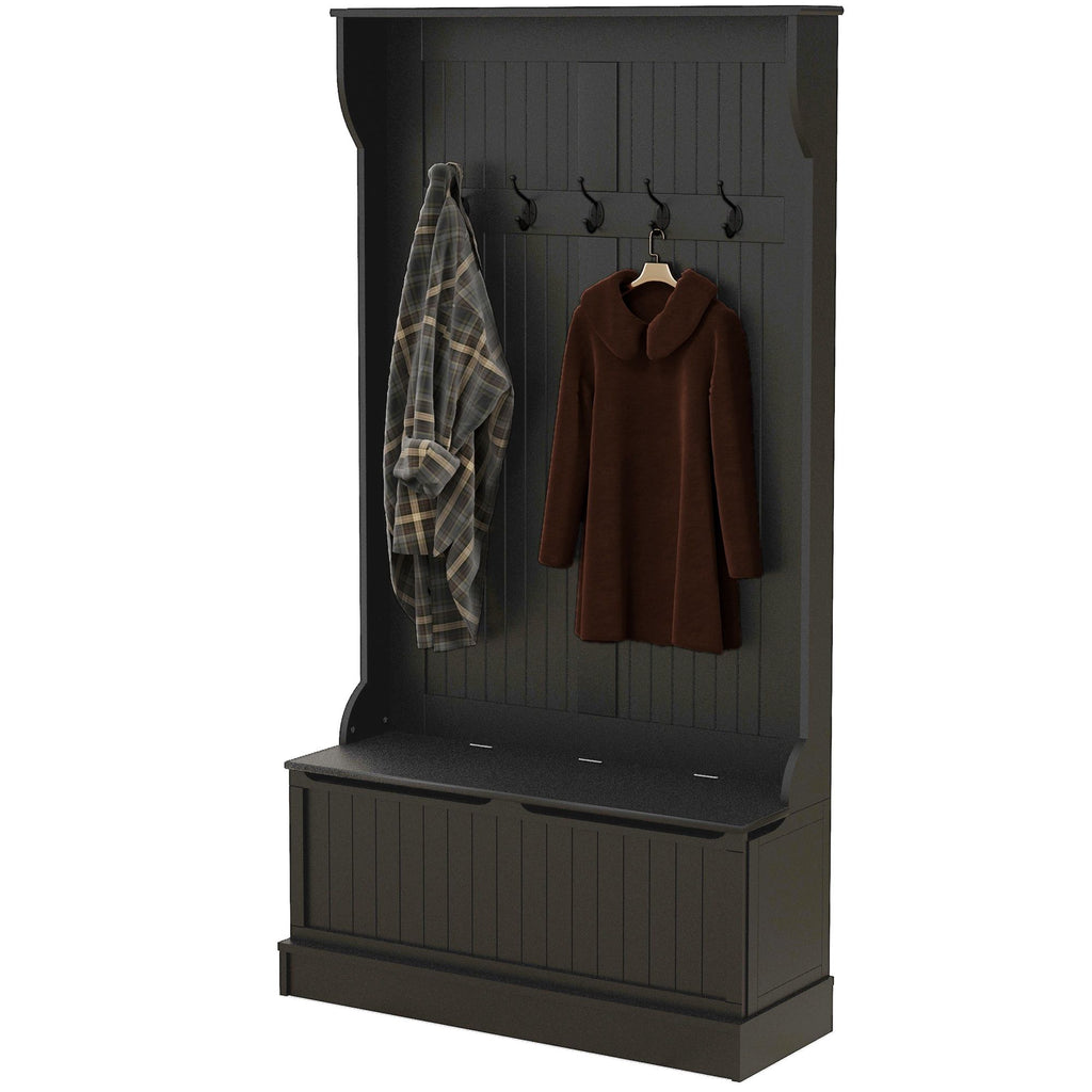 3-in-1 Hall Tree with Bench and Shoe Storage