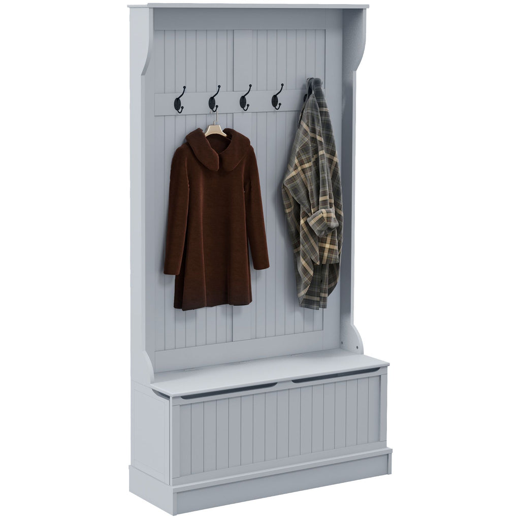 3-in-1 Hall Tree Bench with Coat Rack and Shoe Storage