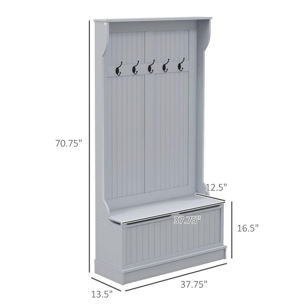 3-in-1 Hall Tree Bench with Coat Rack and Shoe Storage