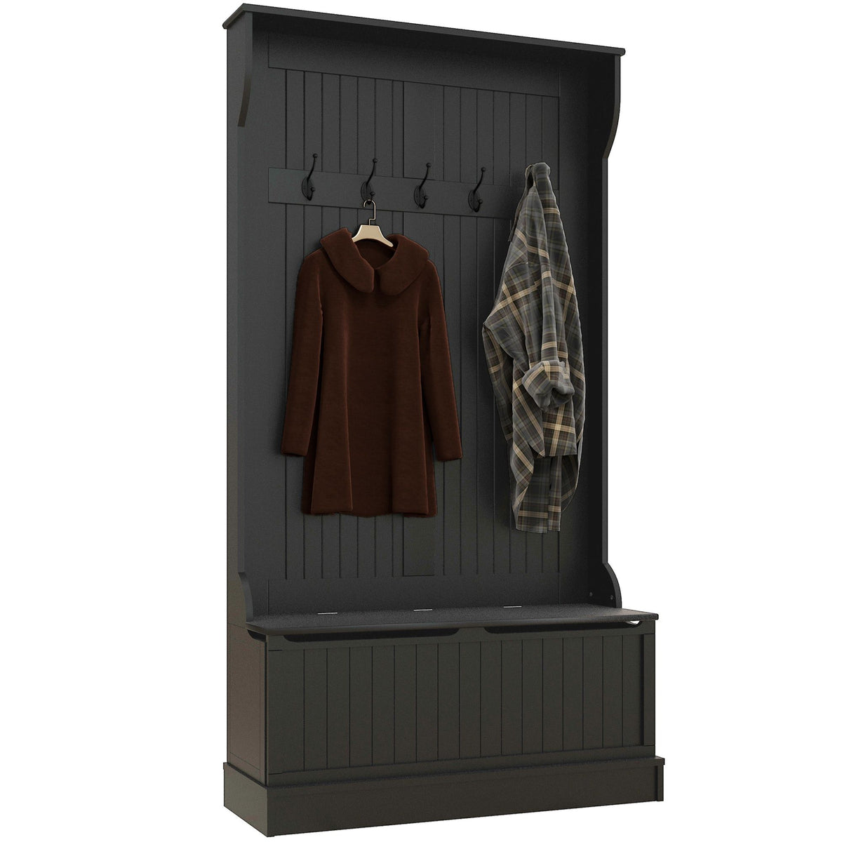 3-in-1 Hall Tree with Bench and Shoe Storage