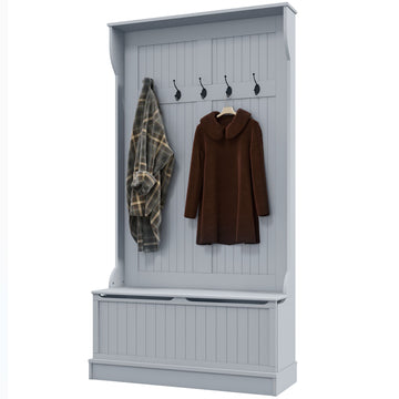 3-in-1 Hall Tree Bench with Coat Rack and Shoe Storage