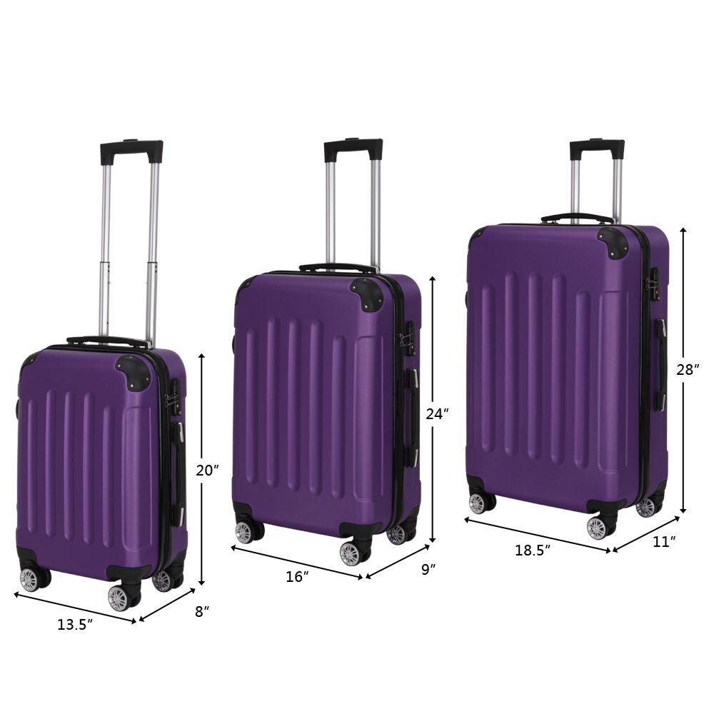 Coordinated Trolley Luggage Set with Swivel Wheels