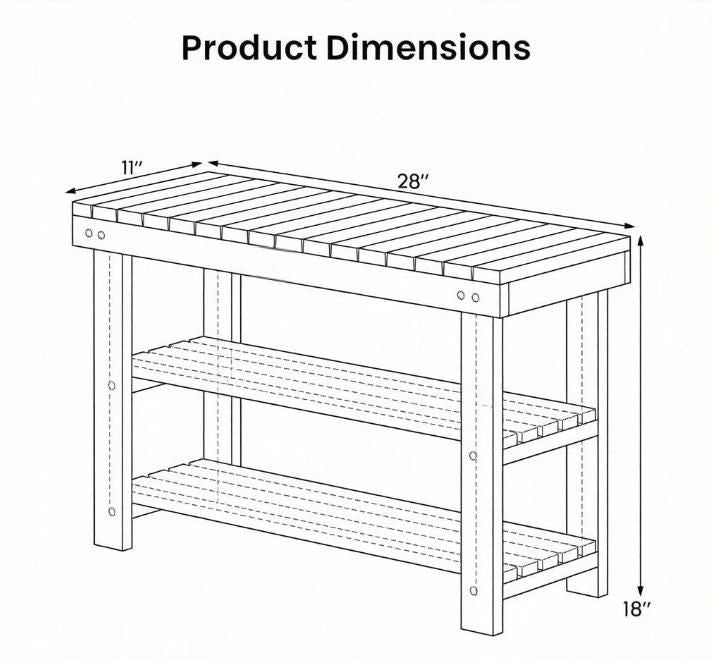 Three-Tier Open Shoe Rack Bench with Entryway Seat