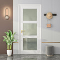 Frosted Glass French Interior Door Slab | Solid Core, Pre-Assembled, Paintable - 24 in x 80 in