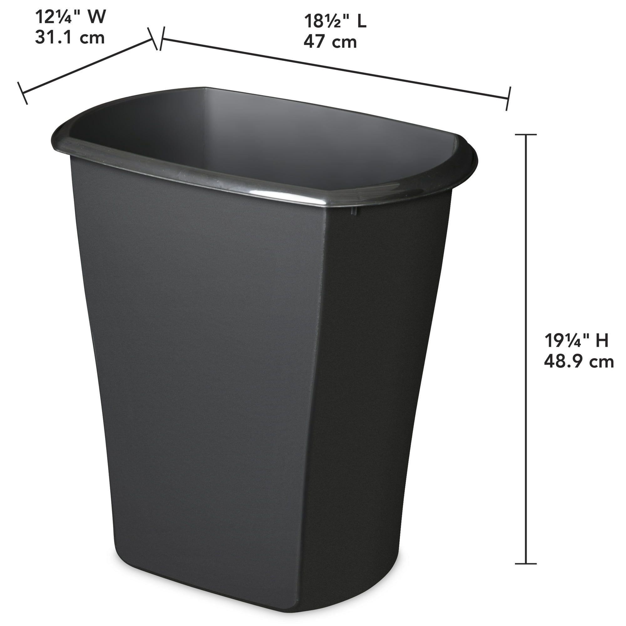 10 Gallon Rectangular Wastebasket (3 Pack) for Kitchen