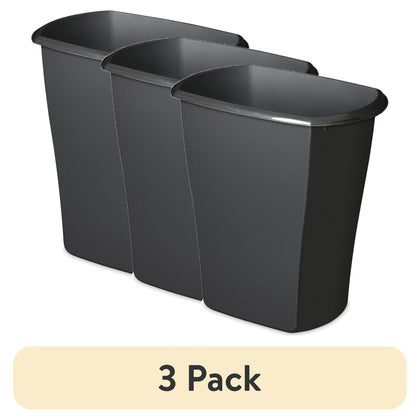 10 Gallon Rectangular Wastebasket (3 Pack) for Kitchen