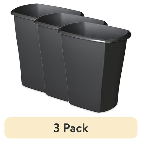 10 Gallon Rectangular Wastebasket (3 Pack) for Kitchen